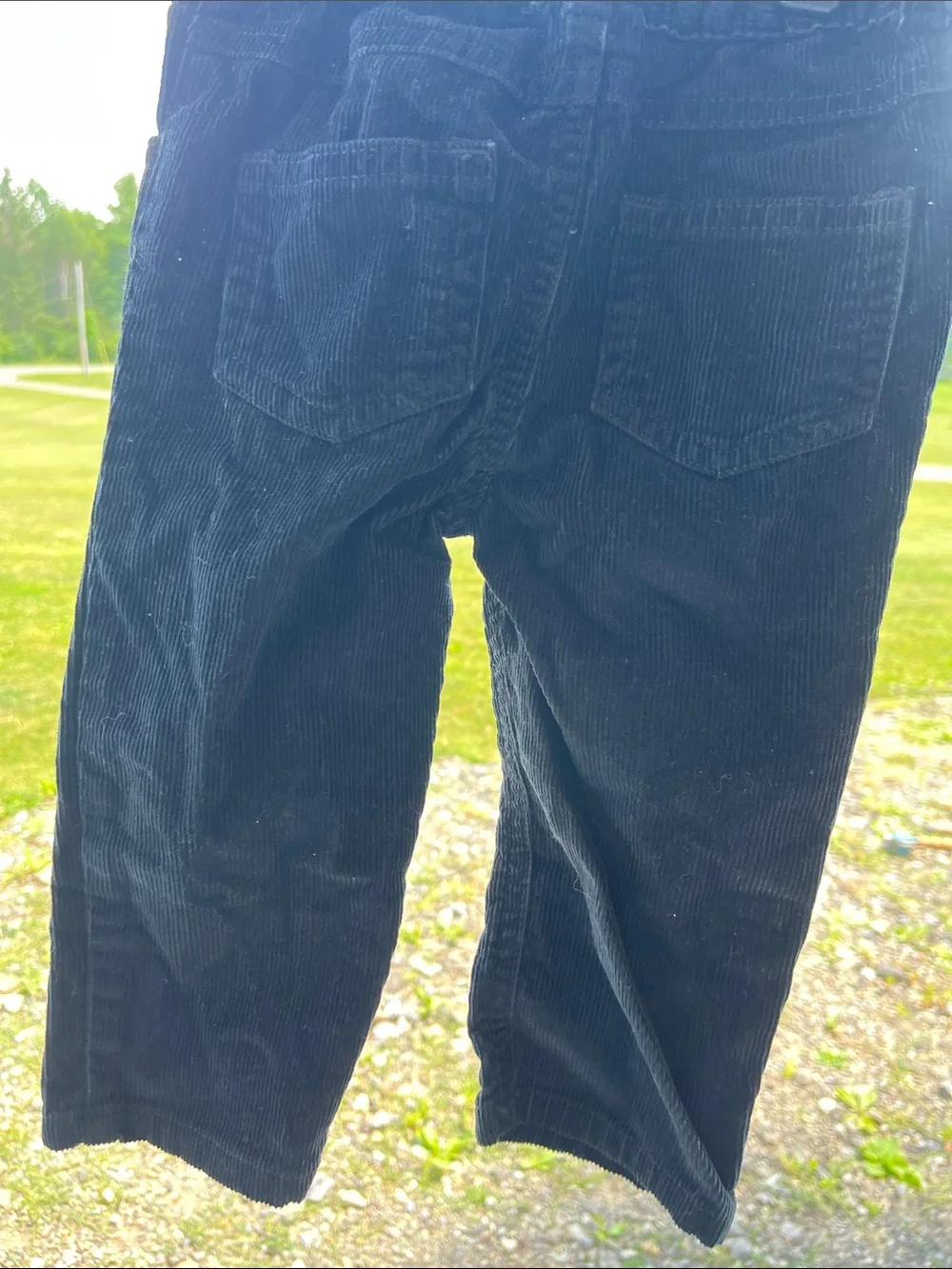 Carter's Black Corduroy Pants with Red Plaid Waistband